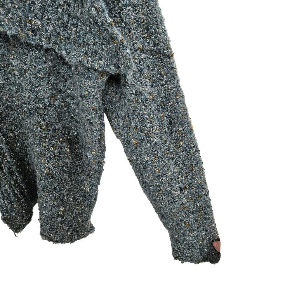 Parkhurst Knit Blue Button Up Sweater Cardigan Big Collar Long Sleeve Size L - Picture 4 of 7